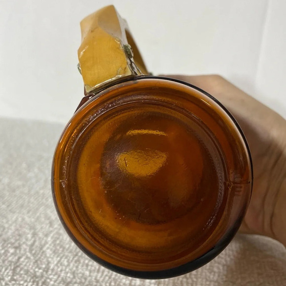 Vintage Siesta Ware Western Brown Glass Mug  With Wooden Handle Saskatchewan - Picture 5 of 8